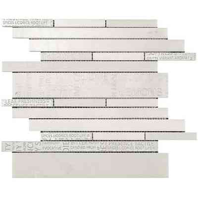 Marble mosaic with decorative writings, for walls, White 30x30 cm - Multi Words, Boxer