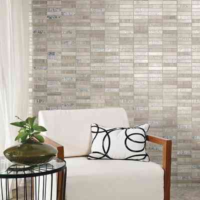 Marble mosaic with decorative writings, for walls, white wood effect, White Wood 30x30 cm - Words, Boxer