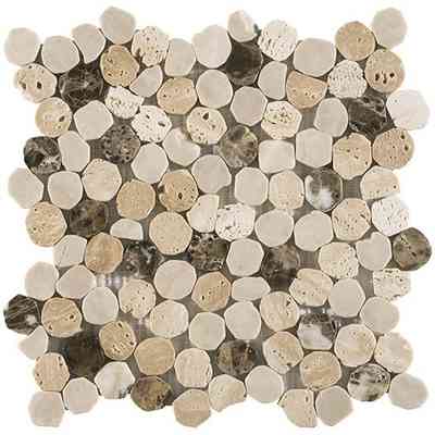 Marble pebble mosaic for floors and walls, Emperador Mix 30,5x30,5 cm - Taro Formella, Boxer