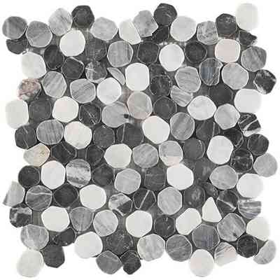 Marble pebble mosaic for floors and walls, Nero Mix 30,5x30,5 cm - Taro Formella, Boxer