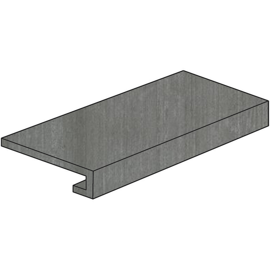 Marche en grès cérame effet béton coffrage anthracite 33x60cm - Ciment, Casalgrande Padana