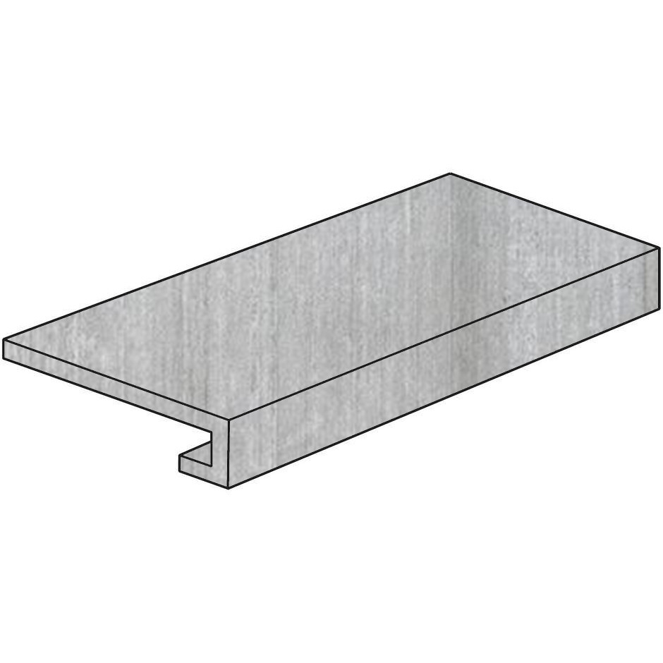 Marche en grès cérame effet ciment Coffrage gris 33x60cm - Ciment, Casalgrande Padana