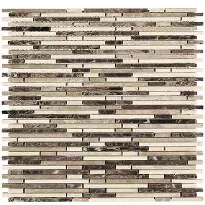 Marmormix-Mosaik für Böden und Wände 30x30 cm Emperador - Mini Stick, Boxer