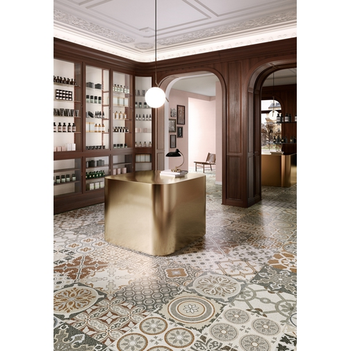 Marmorsteinzeug mit matter Dekoration, Patchwork 60x60, Newdecò, Ceramica Sant'Agostino