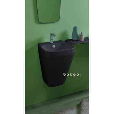Matt anthracite modern design suspended washbasin h55 cm - Baden Baden, Simas