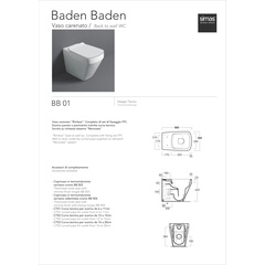 Matt anthracite rimless floor standing WC - Baden Baden, Simas