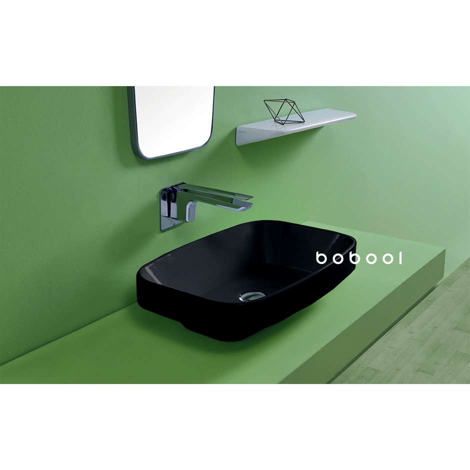 Matt black sit-on or built-in washbasin 66x38 cm - Baden Baden, Simas