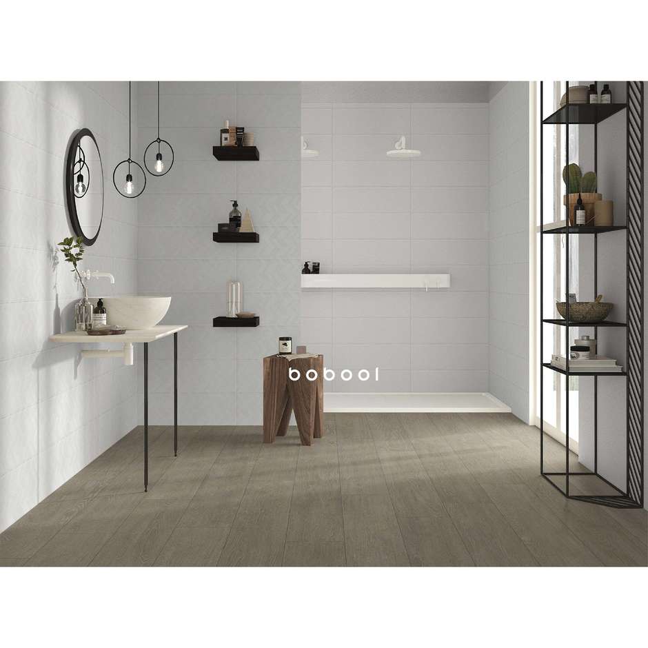 Matt ceramic tile, White 20x60 cm - Smooth, Dom Ceramiche