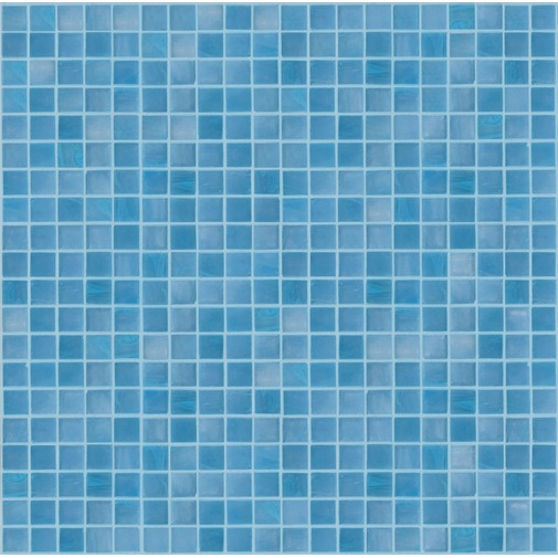 Matt grey/light blue glass mosaic, 1.5x1.5 cm tiles, with installation kit, OP 15.03M - Opera, Bisazza