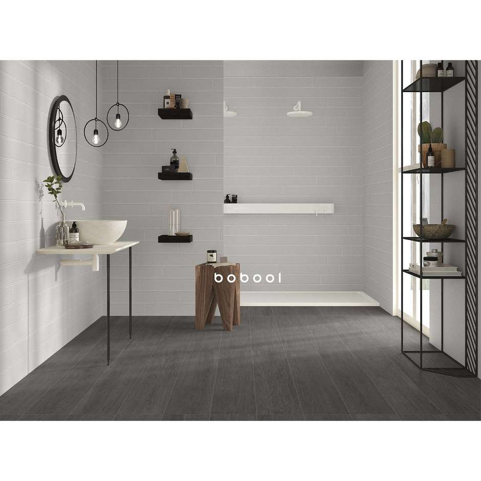 Matt solid color wall tile, Grigio Ash, 10x60 cm - Smooth, Dom Ceramiche