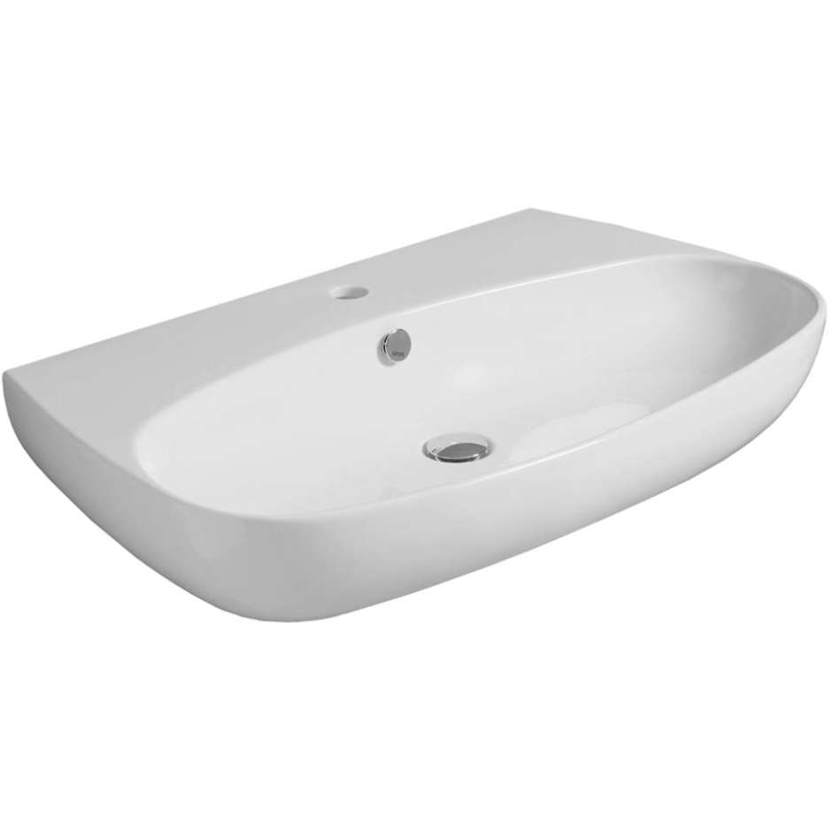 Matt white lay-on or wall-hung washbasin 80 cm - Vignoni, Simas