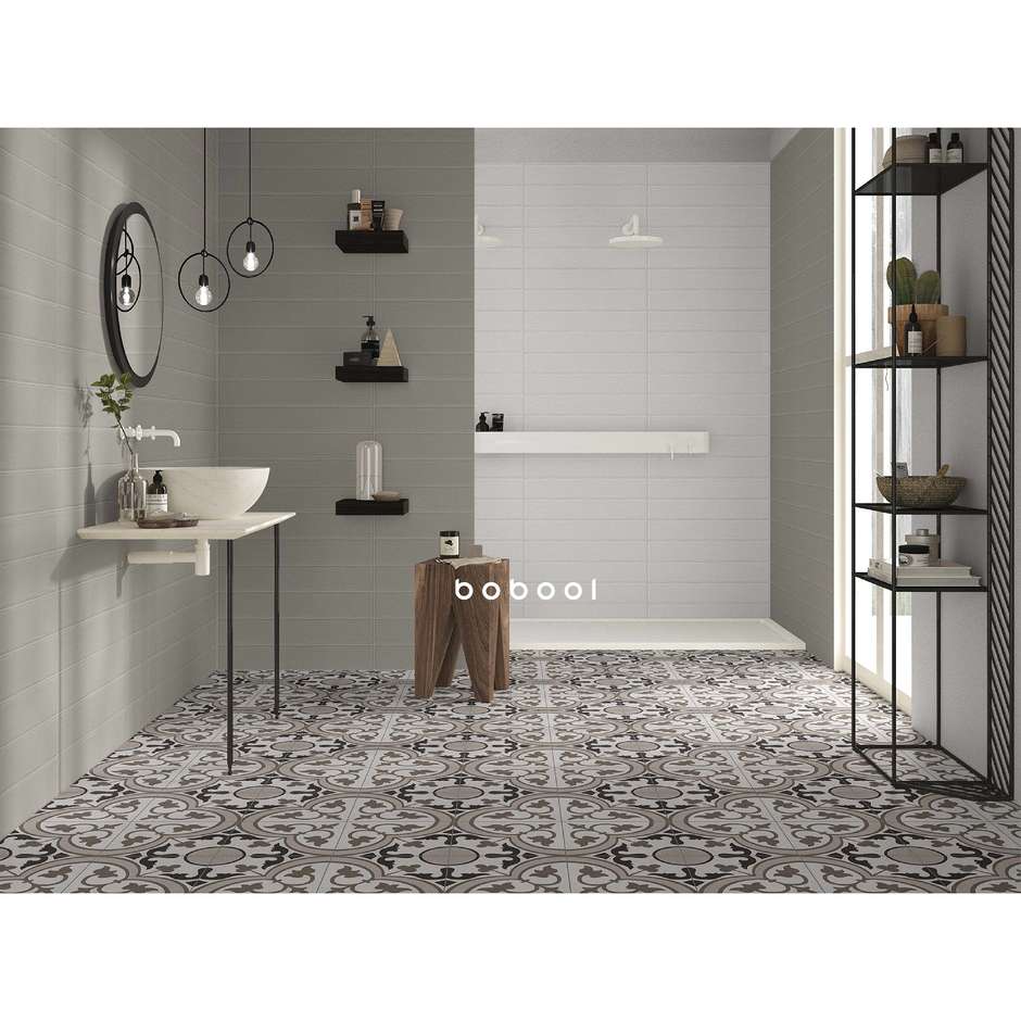 Matte Keramikfliese zum Abdecken, Greige, 10x60 cm - Glatt, Dom Ceramiche