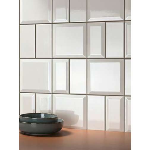 Mattonella da rivestimento diamantata bianco lucido, 15X15 cm - Talco CeSi