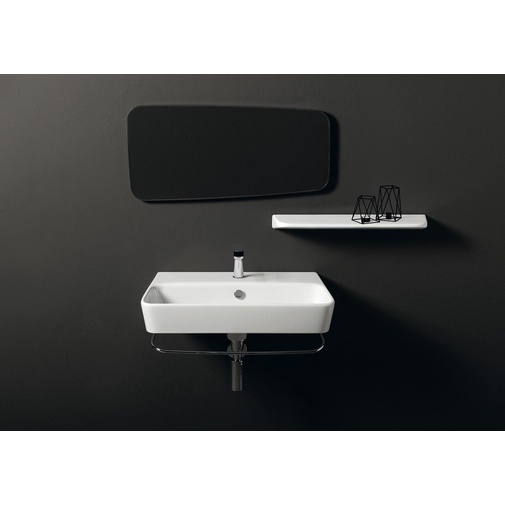 Mensola moderna in ceramica bianca completa di fissaggi 40 cm - Degradè, Simas