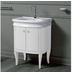 Meuble de style rétro LA10 pour lavabo à 2 portes, blanc brillant - Lante, Simas