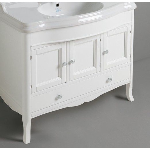 Meuble sur pied de style classique avec portes courbes pour lavabo blanc AR874 - Arcade, Simas