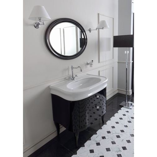 Meuble vasque style rétro LA11 noir brillant - Lante, Simas