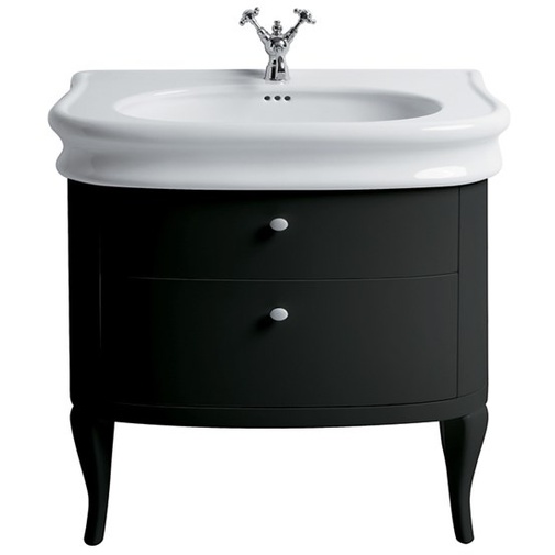 Meuble vasque style rétro LA11 noir brillant - Lante, Simas