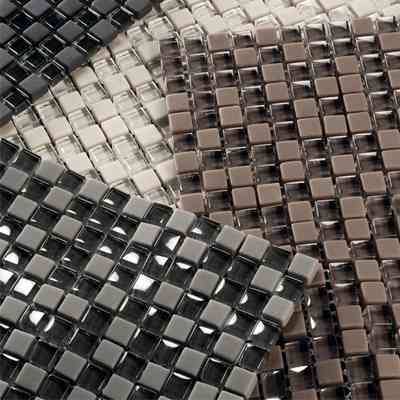 Micro Mosaico di vetro per rivestimento e pavimento colore fumo, Smoke 29,8x29,8 cm - Micro Glass, Boxer