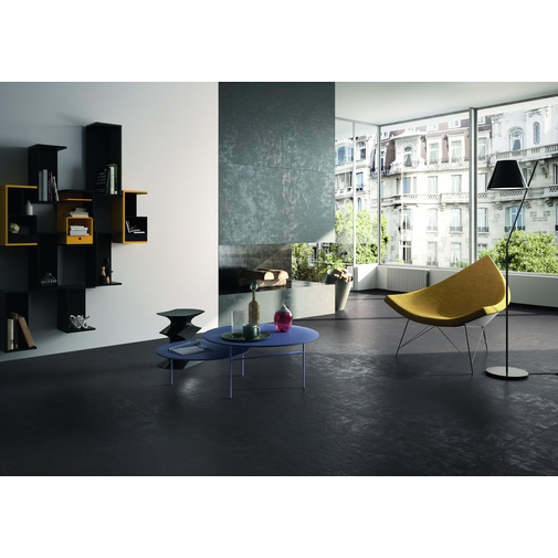 Minimal design porcelain stoneware resin effect rectified color Black 90x90 cm - Resin, Casalgrande Padana