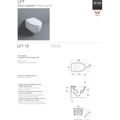 Minimal design wall hung vase in white ceramic - LFT, Simas