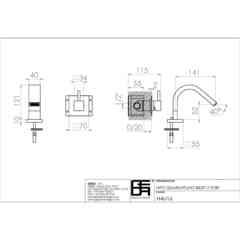 Minimal style bidet mixer complete with chromed spout - Hito Quarantuno, Geda