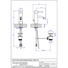 Minimal style chromed bidet mixer - Kobuk Fix, Rubinetteria Bugnatese