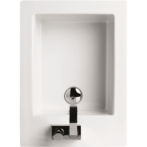 Minimal style square wall hung bidet in white ceramic - Frozen, Simas