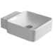 Minimal style square wall hung washbasin in white ceramic 40 cm - Flow, Simas