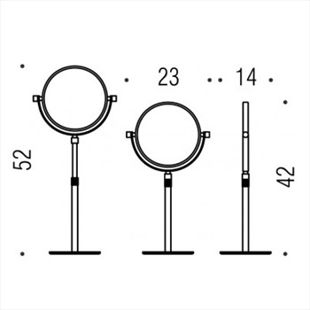 Miroir grossissant rond 3x sur pied, hauteur réglable, finition chromée - Miroirs, Colombo Design