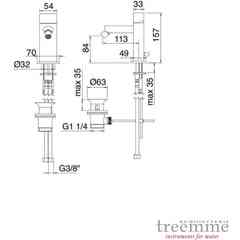 Miscelatore bidet monocomando, design moderno, cromato - Pao, Rubinetterie Treemme
