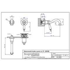 Miscelatore lavabo a parete canna 19 cm a incasso Oxford 6345 Bugnatese 