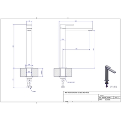 Miscelatore lavabo alto cromato senza "kit scarico" - Tetris, Bugnatese
