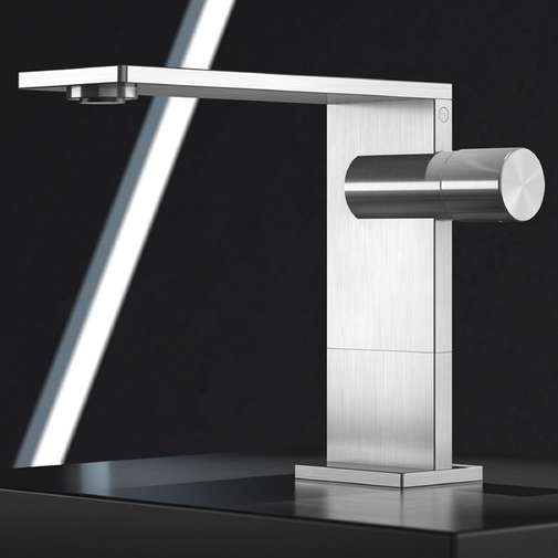 Miscelatore Lavabo Medio, Inox Spazzolato, senza scarico - Aico, Radomonte