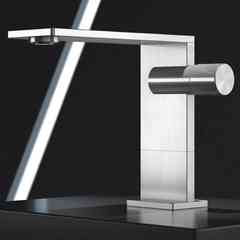 Miscelatore Lavabo Medio, Inox Spazzolato, senza scarico - Aico, Radomonte