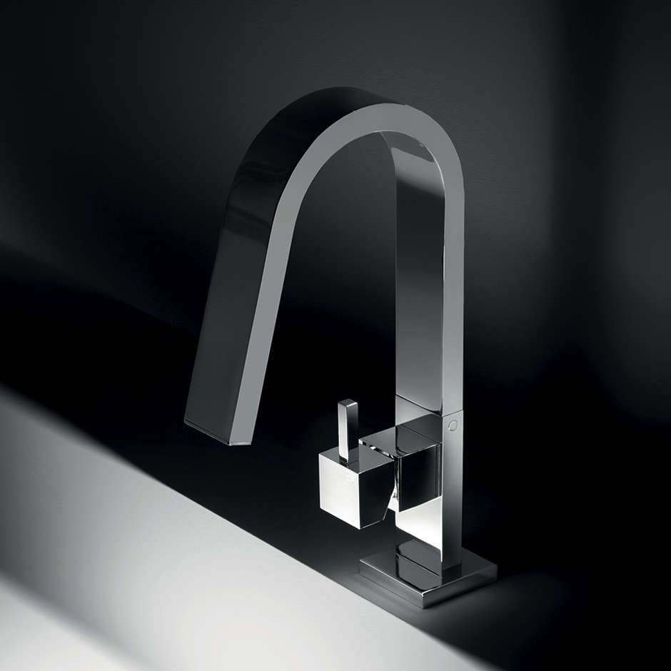 Miscelatore lavabo senza salterello cromato stile moderno altezza 30 cm - Hito Quarantuno, Geda