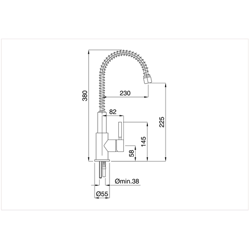 Miscelatore lavello da cucina con canna a molla, cromo - Kobuk, Rubinetteria Bugnatese