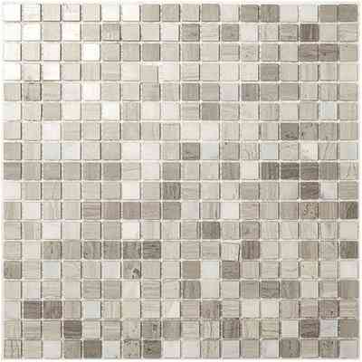 Mischung aus glänzendem Marmor Holzgraues Mosaik 30,5x30,5 cm, Boden/Wand - Derby, Boxer