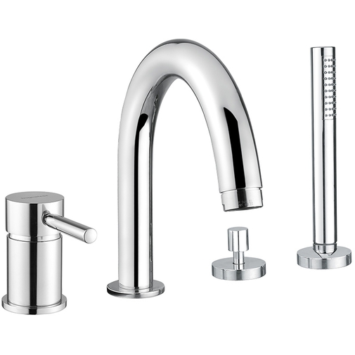 Mitigeur bain 4 trous, inverseur, mitigeur, bec, douchette - Kobuk, Rubinetteria Bugnatese