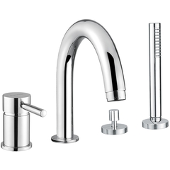 Mitigeur bain 4 trous, inverseur, mitigeur, bec, douchette - Kobuk, Rubinetteria Bugnatese