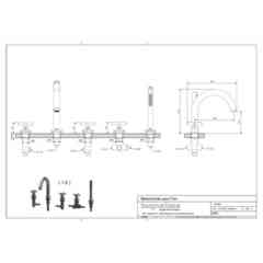 Mitigeur bain 5 trous Rodos 7380 Robinets Bugnatese