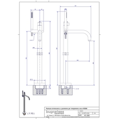 Mitigeur bain/douche thermostatique à fixation au sol: bec, douchette - Kobuk, Rubinetteria Bugnatese