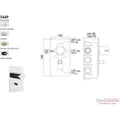 Mitigeur bain/douche à encastrer 2 sorties Nanotech 5449 Treemme taps