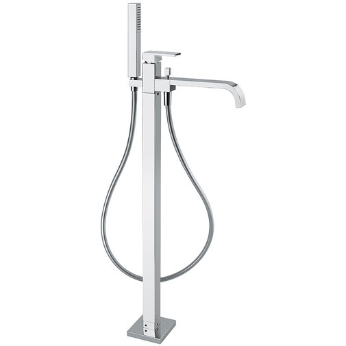 Mitigeur bain/douche à fixation au sol avec inverseur, bec, douchette - Tetris, Rubinetteria Bugnatese