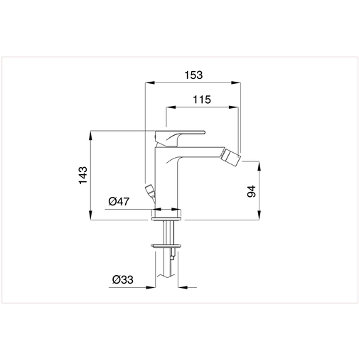 Mitigeur bidet moderne en laiton chromé - Simple, Rubinetteria Bugnatese