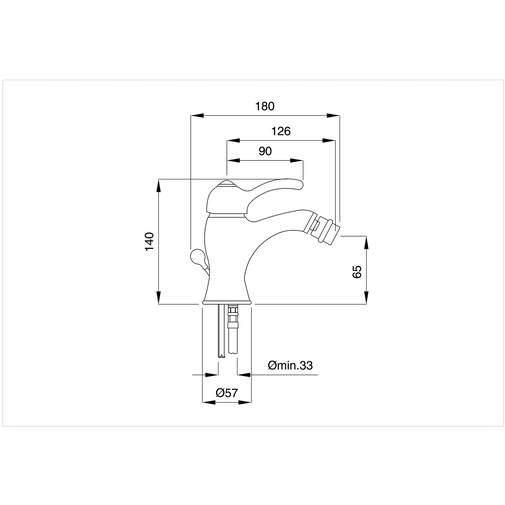 Mitigeur de bidet chromé de style classique - Lem, Rubinetteria Bugnatese