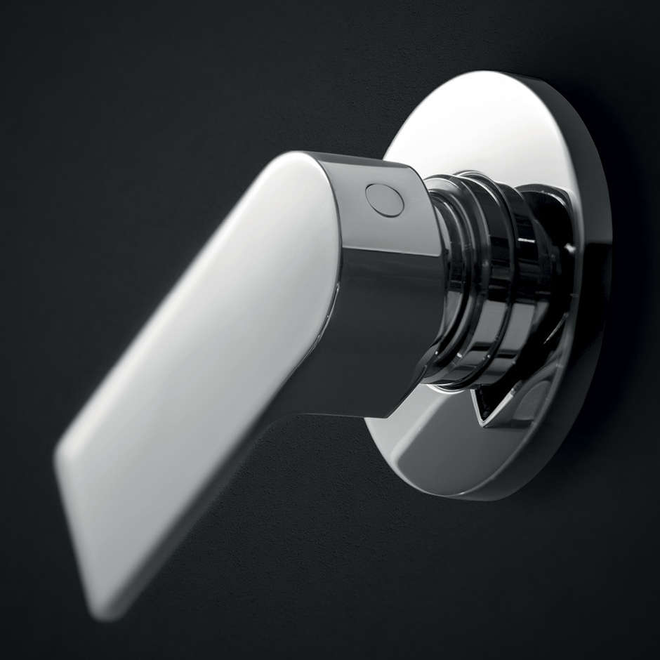 Mitigeur de douche chromé de style moderne complet avec partie externe et partie encastrable - Teo, Geda