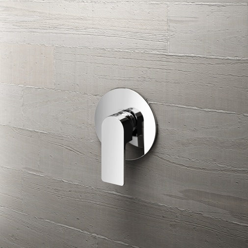 Mitigeur de douche chromé de style moderne complet avec partie externe et partie encastrable - Teo, Geda