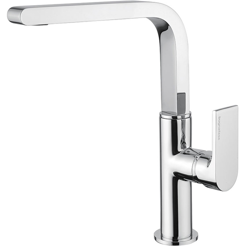 Mitigeur de lavabo chromé de style moderne avec bec haut pivotant - Simple, Rubinetteria Bugnatese