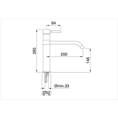 Mitigeur de lavabo de style minimal avec bec pivotant chromé - Kobuk Fix, Rubinetteria Bugnatese